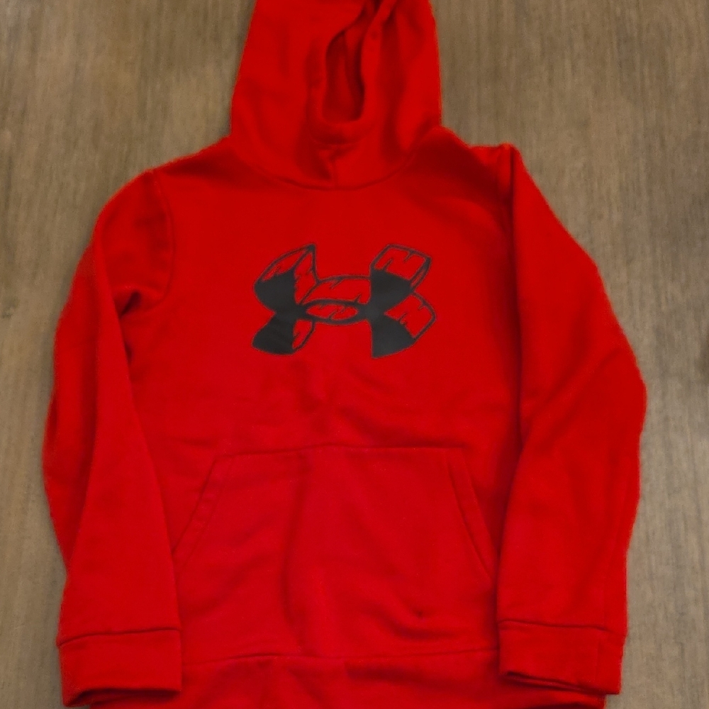 Under Armour Red Hoodie with Black Logo